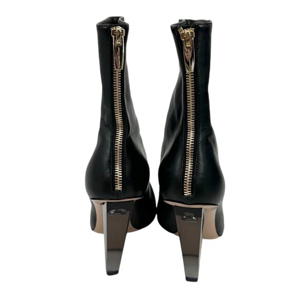 Gianvito Rossi Black Leather Lucite Heeled Pointed Toe Boots - Picture 7 of 15